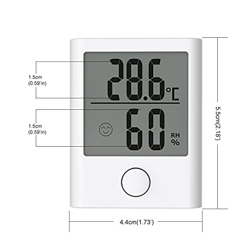 BALDR Digital Mini Hygrometer & Indoor Thermometer - 2 Pack, White x 2