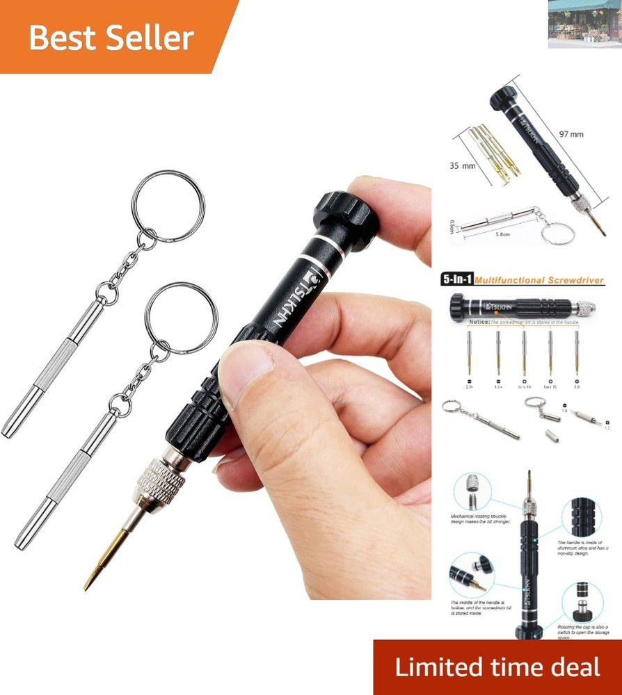 Compact 5-in-1 Screwdriver Set - Precision Tools for Eyewear & Electronics