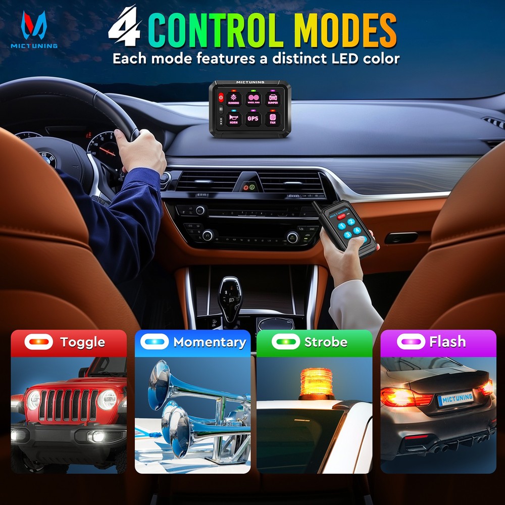 P1Y Series Switch Panel APP / 230FT Wireless Remote Control Circuit Relay System