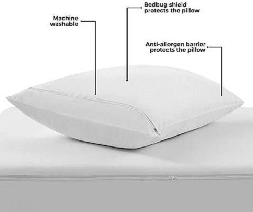 Sleep Safe Pillowcase Pillow Protector White King Size, Pillowcase FREE SHIPPING