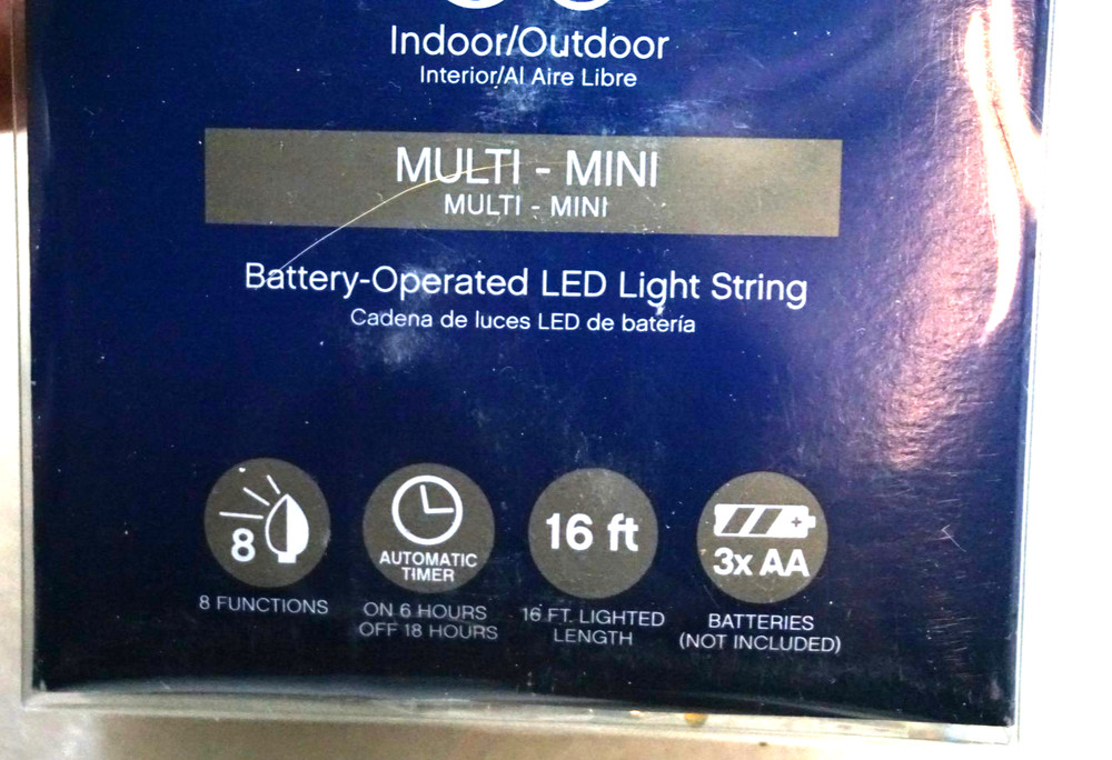 Celebrations LED Battery Operated 50 Mini Lights Multicolor 8 Function 16 ft
