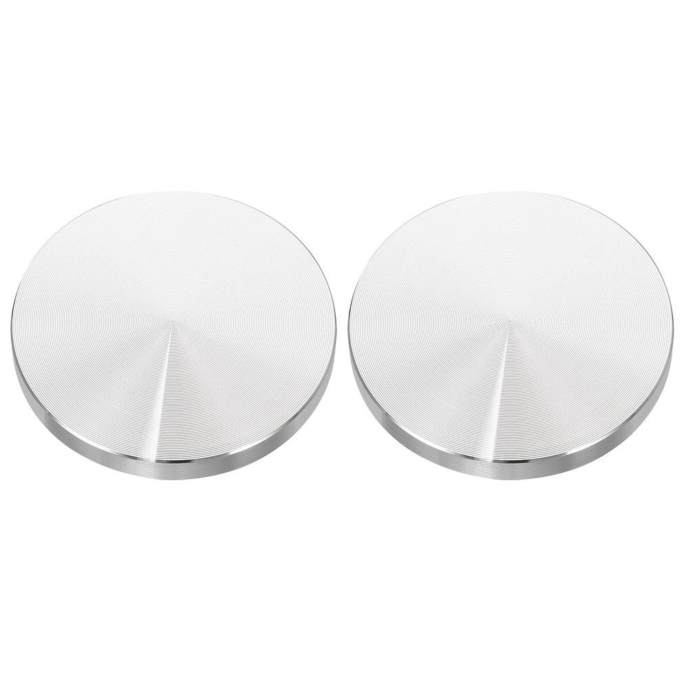 2pcs M10 Thread 60mm Diameter Round Shape Aluminum Disc Hardware, Silver