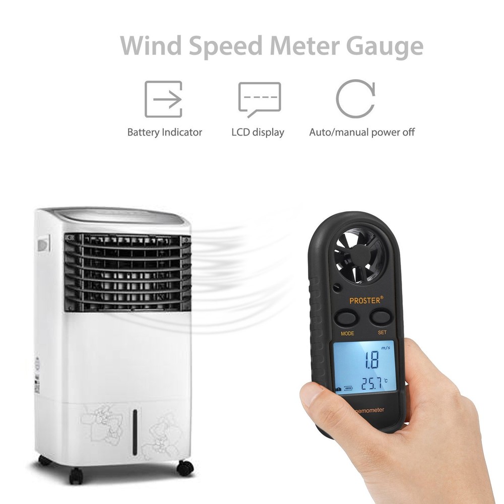 Anemometer Digital LCD Wind Speed Meter Air Flow Speed...