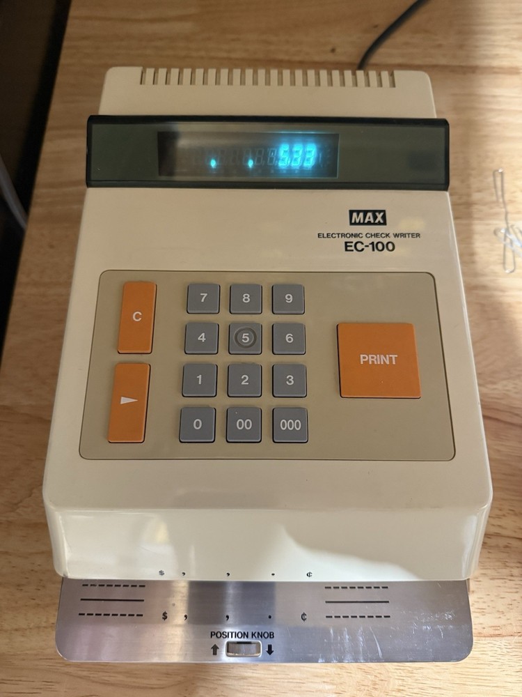 MAX EC-100 Electronic Check Writer | Tested Working | No Key