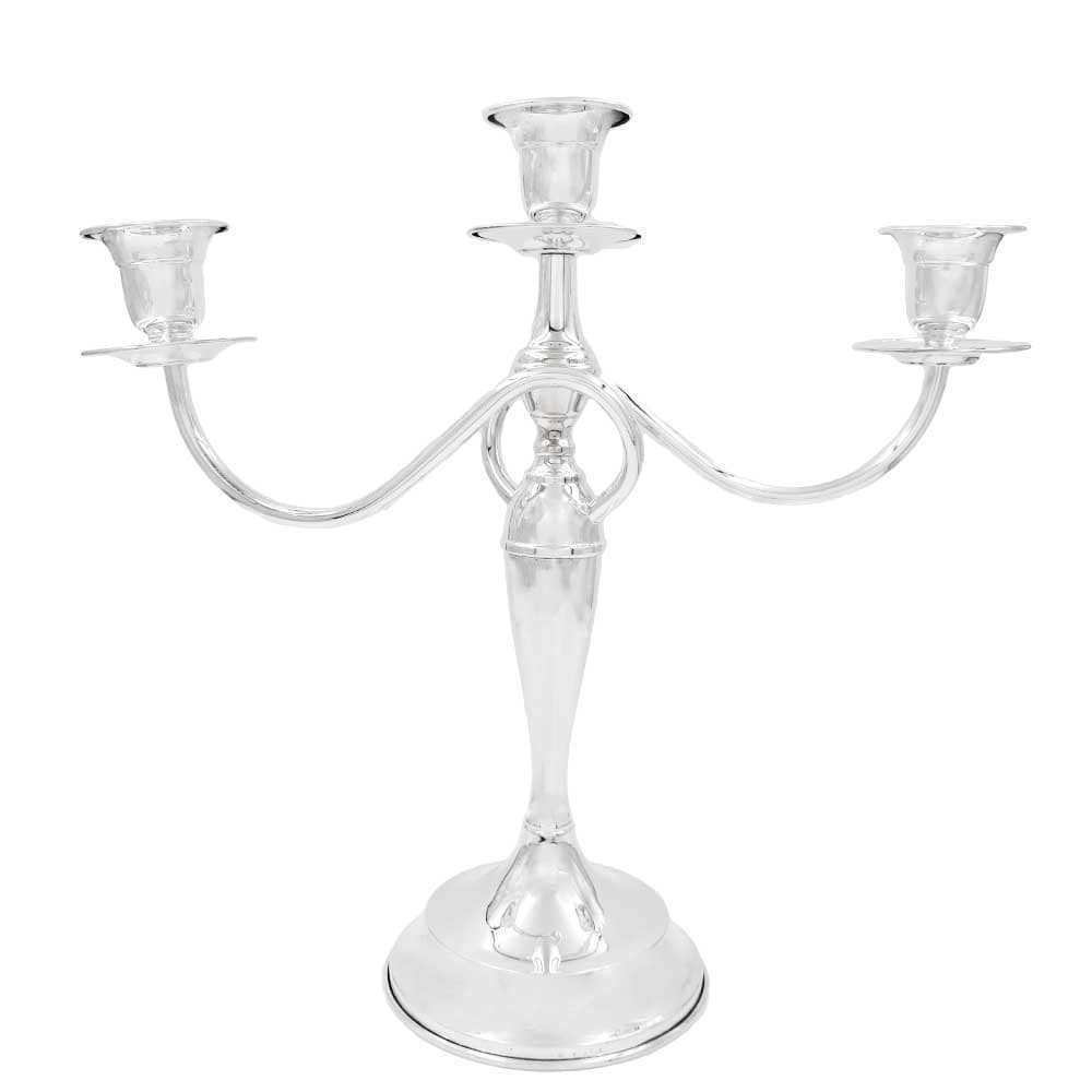 925 Sterling Silver Three Crossed Armed Candelabra