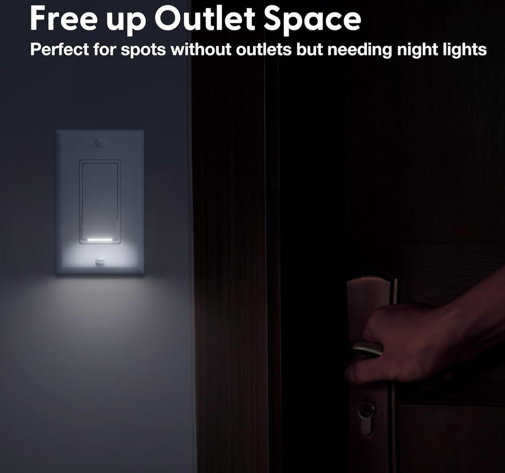 Single Pole Light Switch w/ Night Light, UL Listed, LED Guide Light Wall Switch