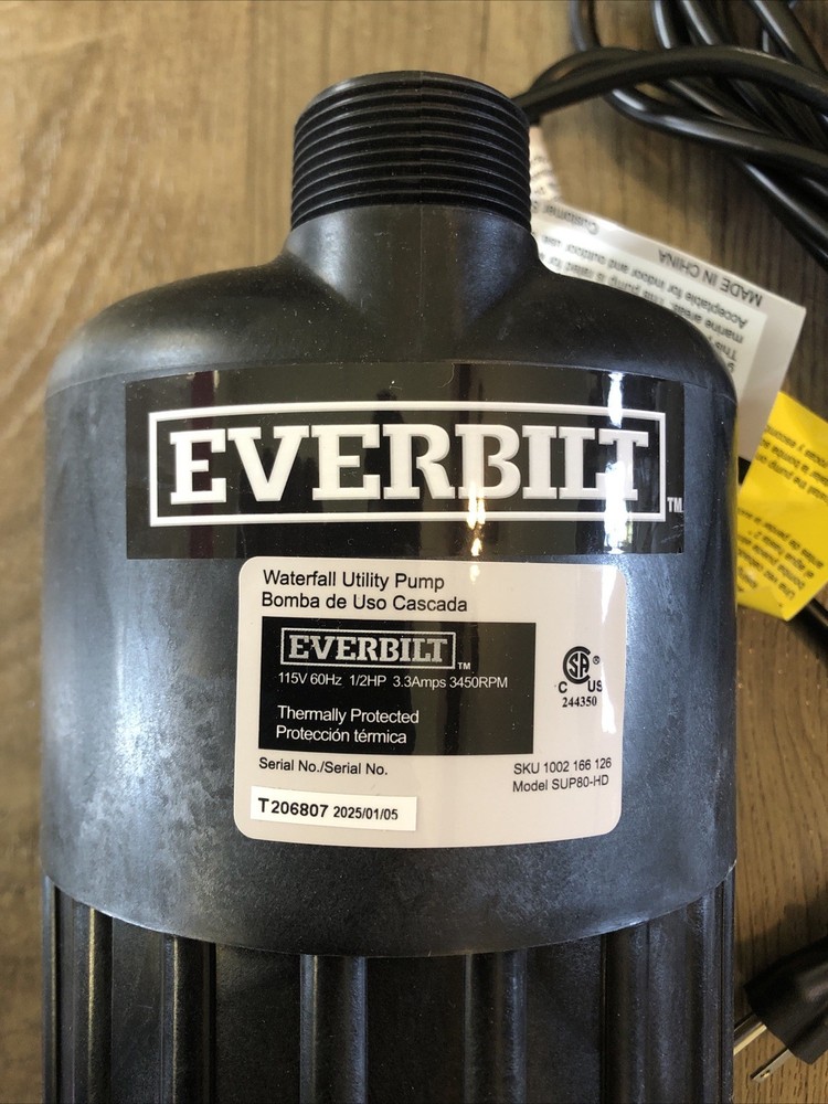 Everbilt 1/2 HP Submersible Waterfall and Utility Pump