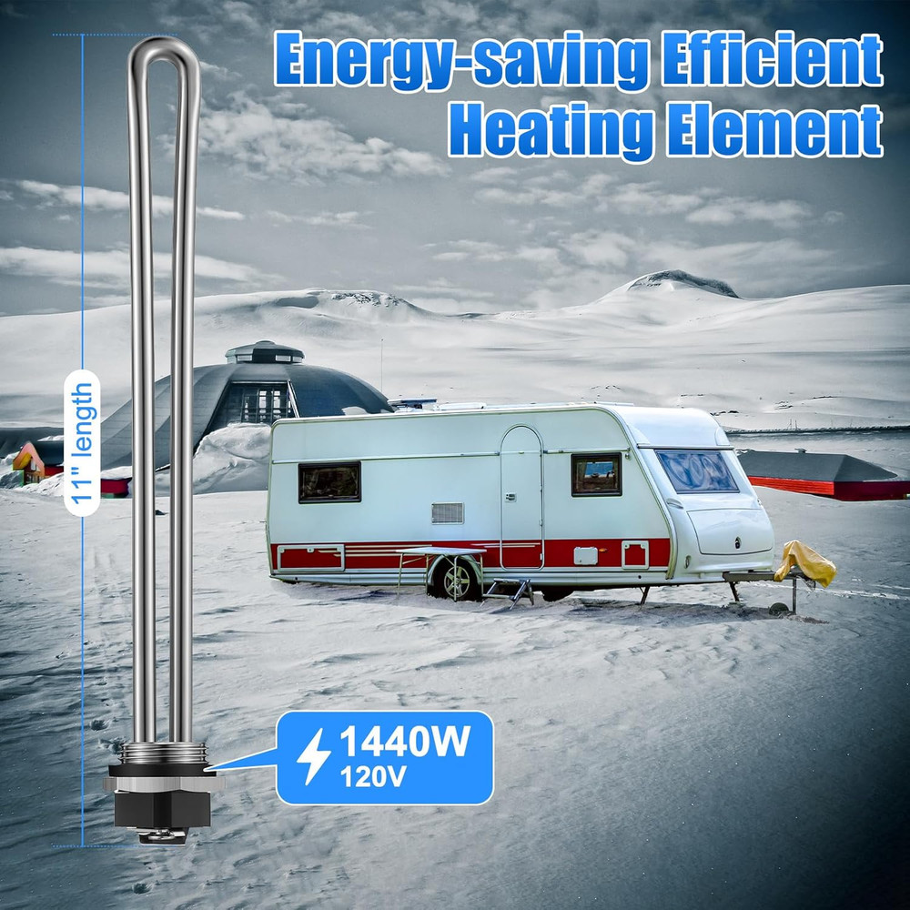 4 Pieces RV Water Heater Elements Include 1 Anode Rod 1 Electric Heater Element