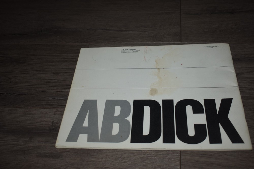Vintage AB Dick 990 Bond Copier Key Operator Instructions