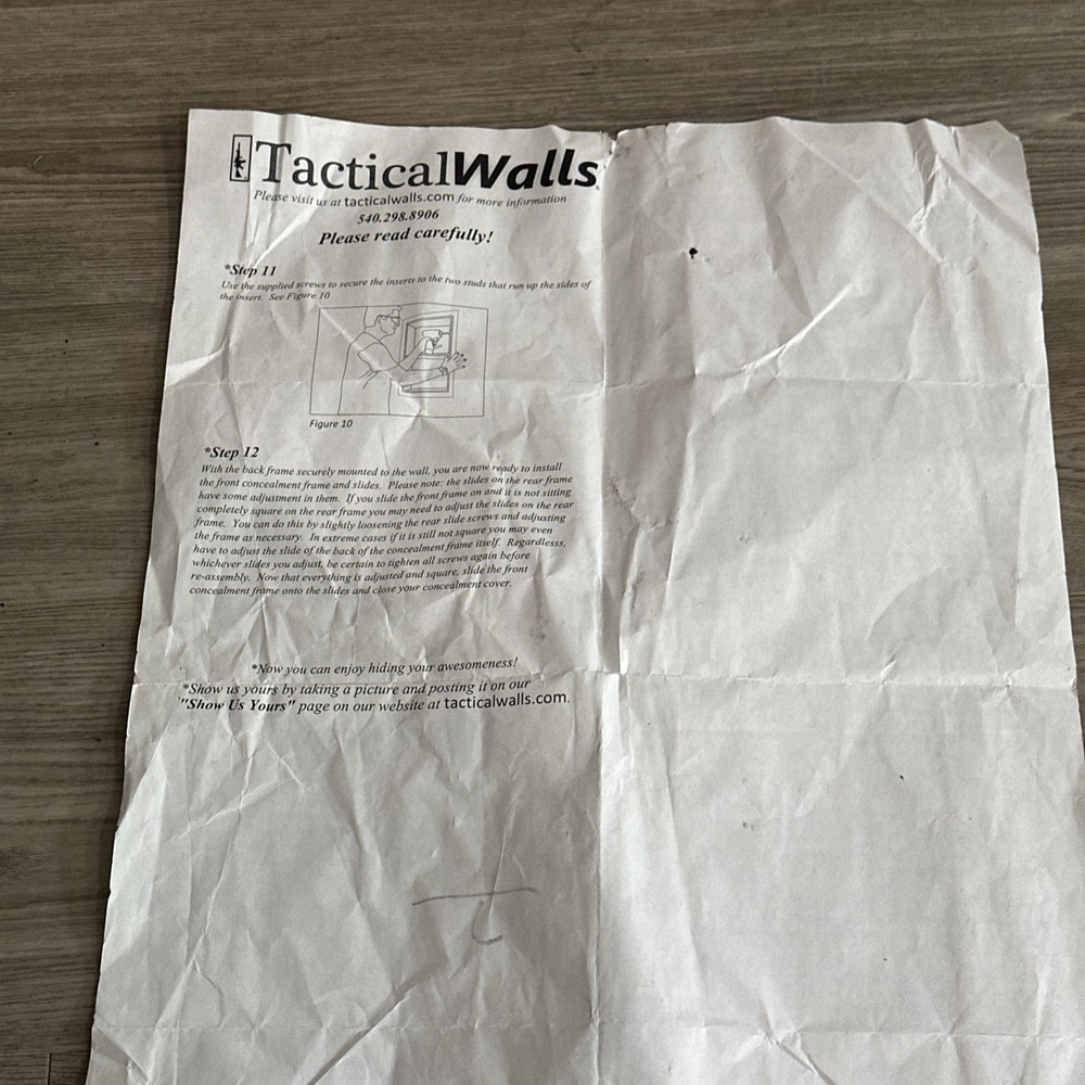 Tactical Walls concealment system With Installation Instructions