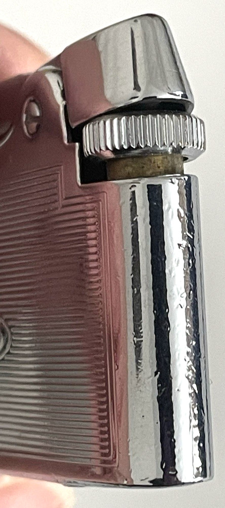 VARAFLAME ADONIS by RONSON Cigarette Lighter CHROME Model '60s BROWN CASE