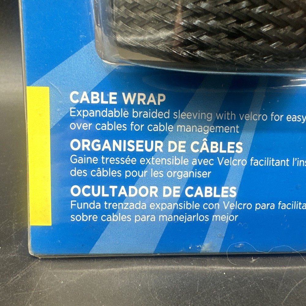 Dynex Computer Cable Management Wrap Black Mesh 2-3ft Braid #DX-CMWP {49}