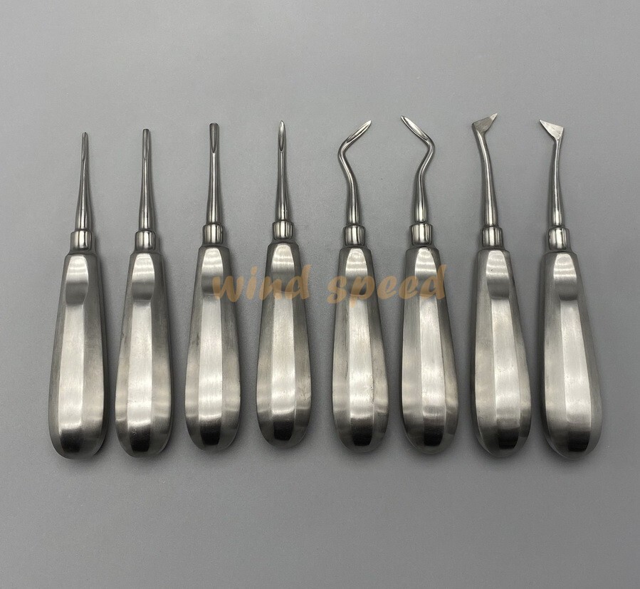 Surgical Tooth Extraction Elevators Surgery Dental Luxation Root Tools 8pcs/Kit