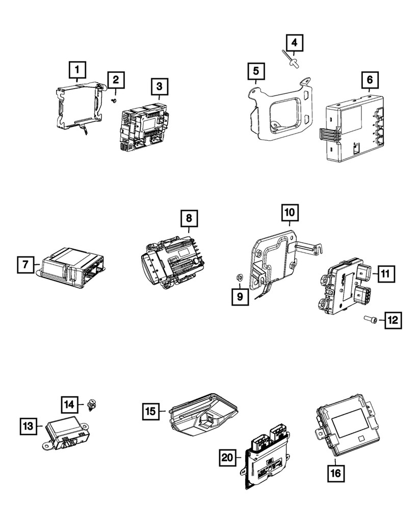 Genuine Mopar Engine Control Unit Bracket 68256085AA