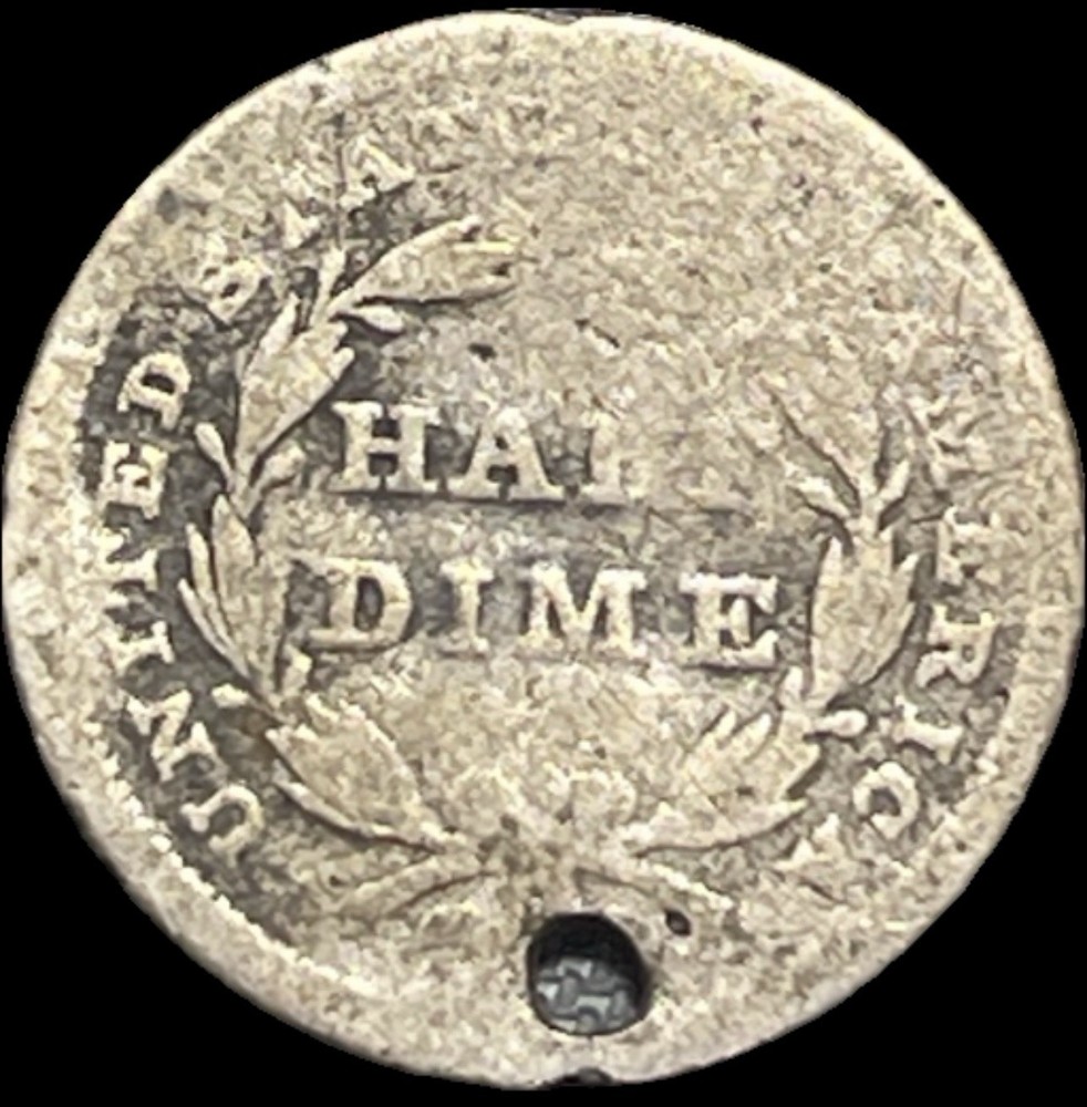 1839 Seated Liberty Half Dime Holed