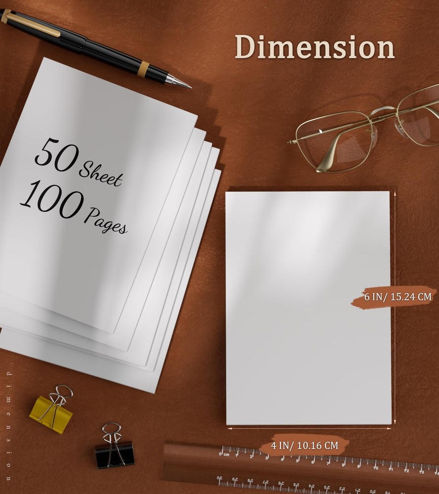 Notepads 4x6 - Blank Memo Pads - 50 Sheets per Notepad - 4x6, White- 6 Pack