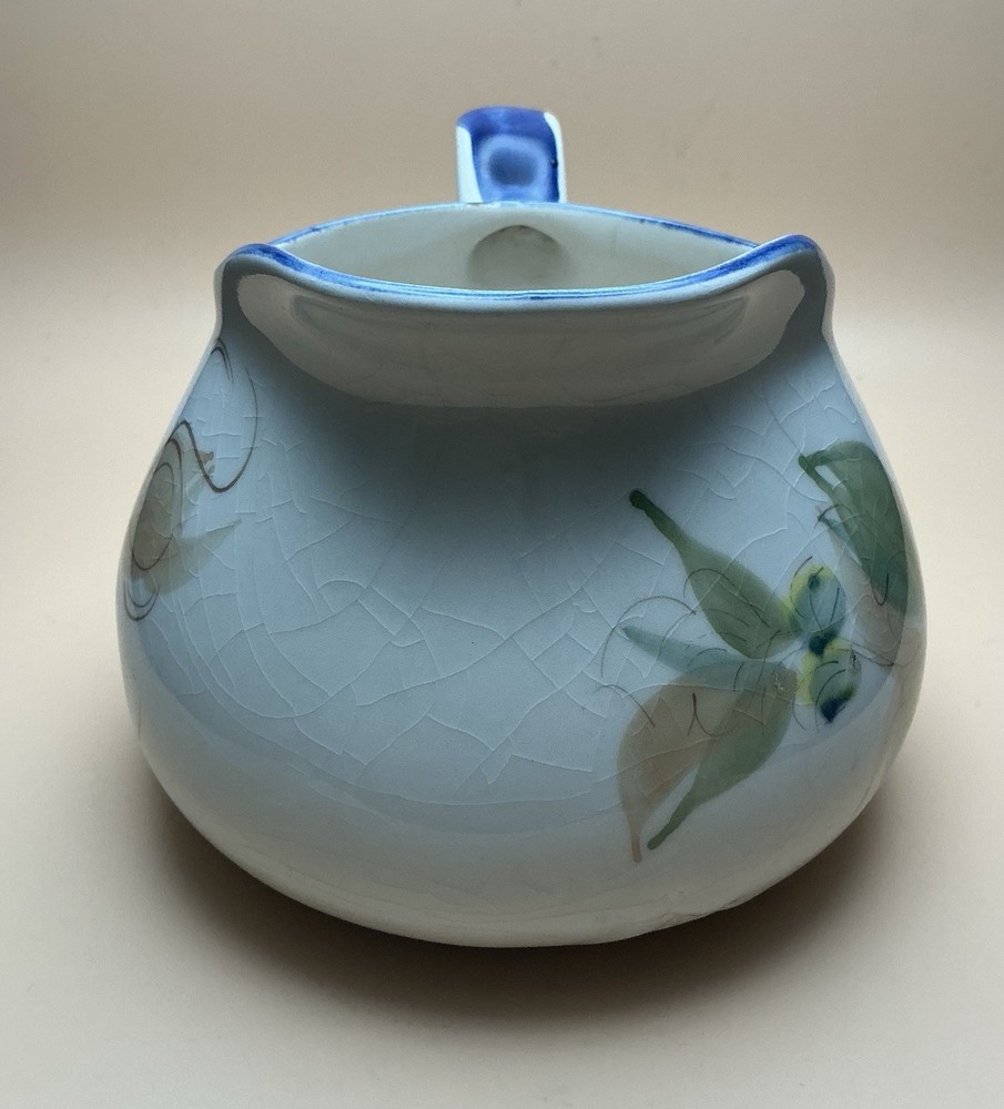 Vintage Small Portuguese Pitcher, Hand Painted Floral Pattern.