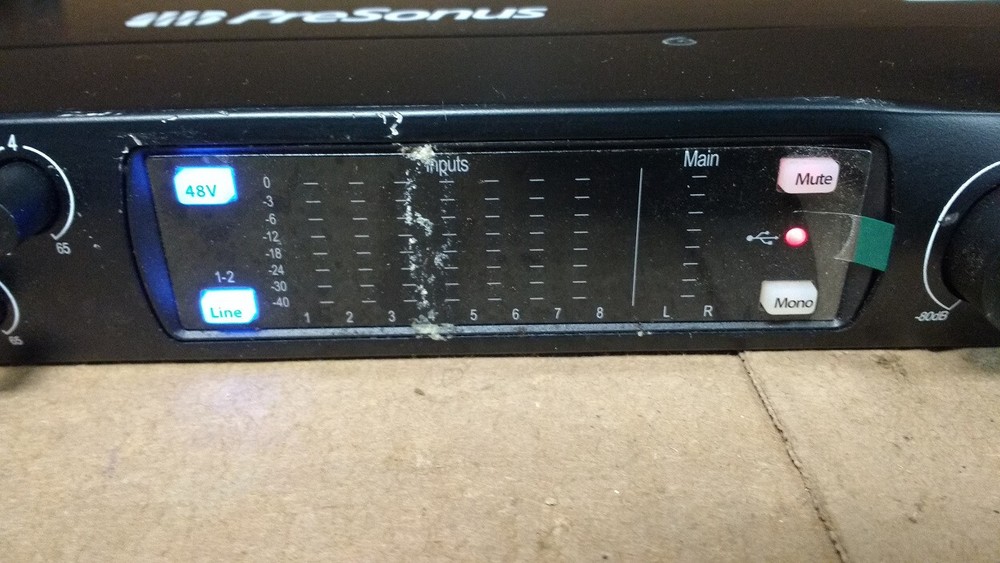 PreSonus Studio 1824c USB C Audio Interface with 2 broken knobs used see listing