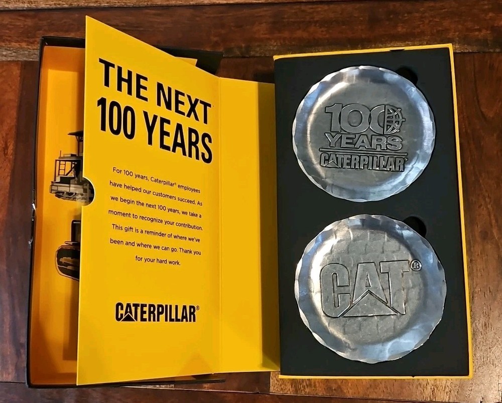 Caterpillar 100 Years Centennial Coasters Set 4pcs