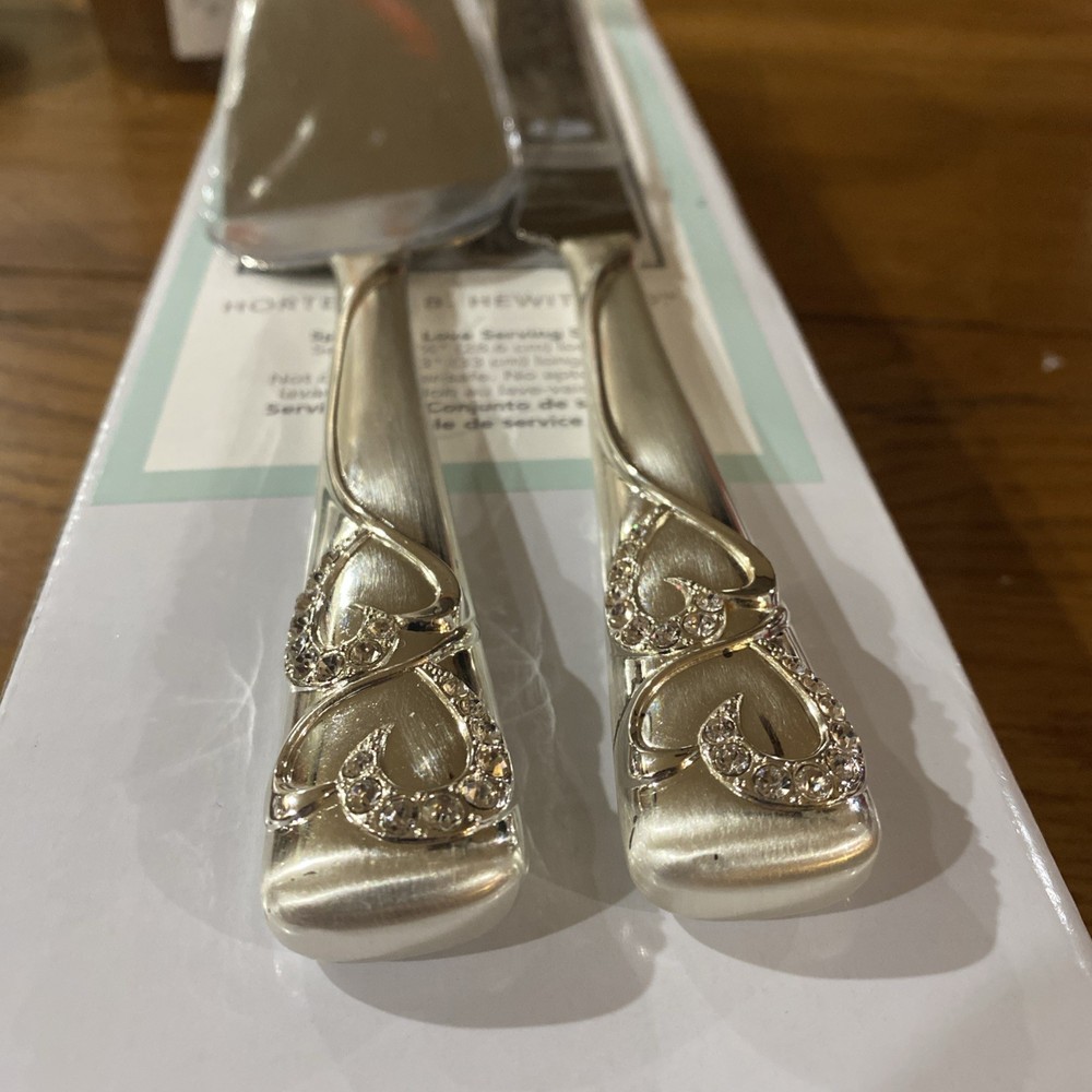 Sparkling Love Cake Server Set with Rhinestones
