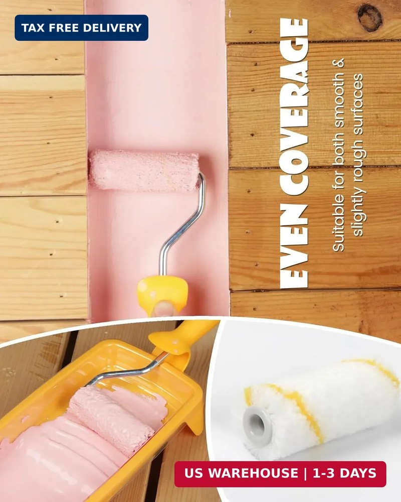 Voomey Paint Roller Kit, 2 Inch Microfiber Paint Roller Covers 12 Pack, Small Pa