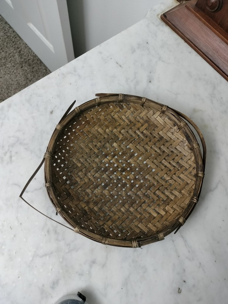 Vintage Bamboo Strainer Sieve Colander Woven