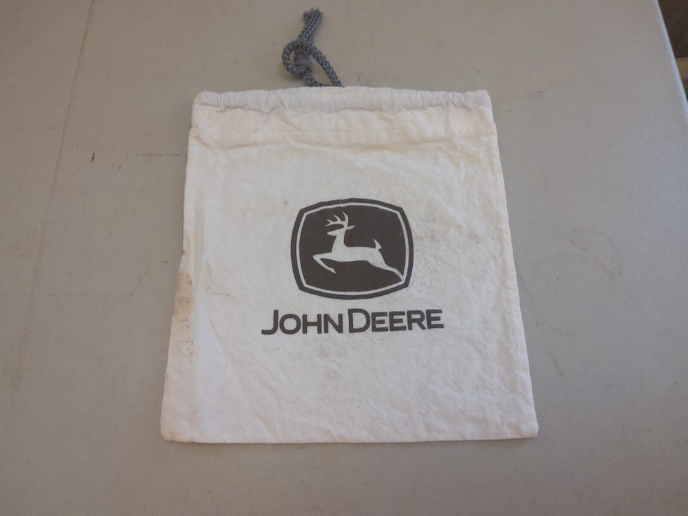 JOHN DEERE CANVAS CLOTH DRAWSTRING BAG FOR TOY TRACTOR 7.5 "