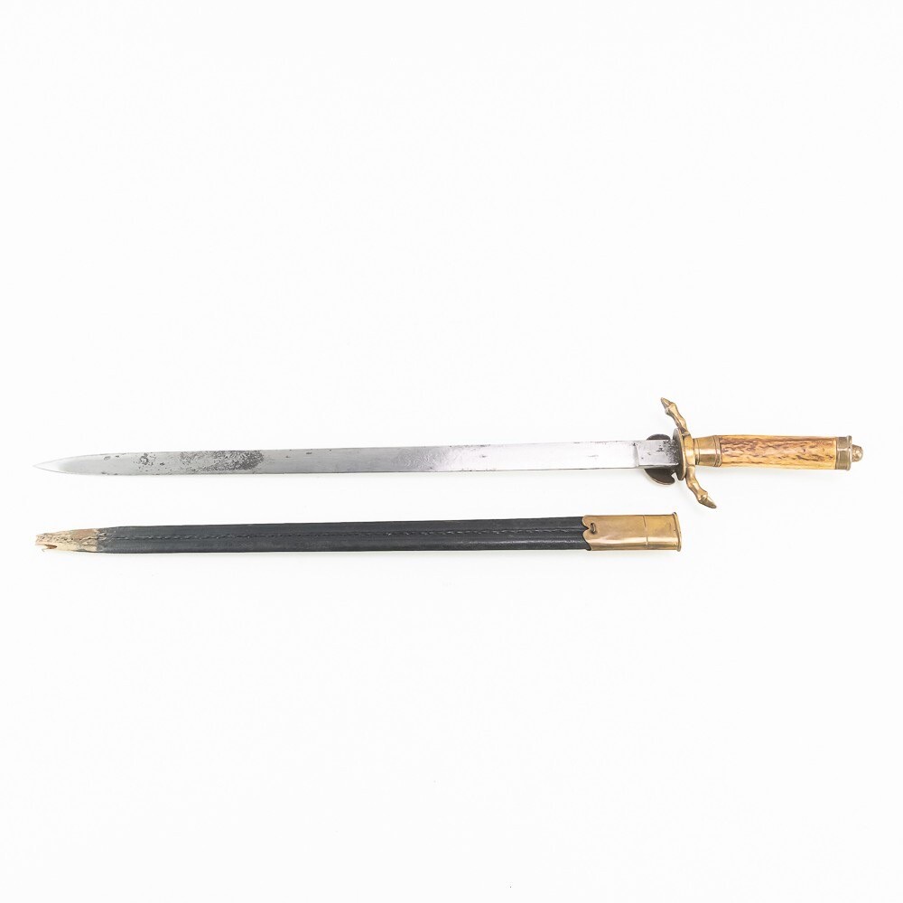 Imperial German Long Etched Hunting Dagger.