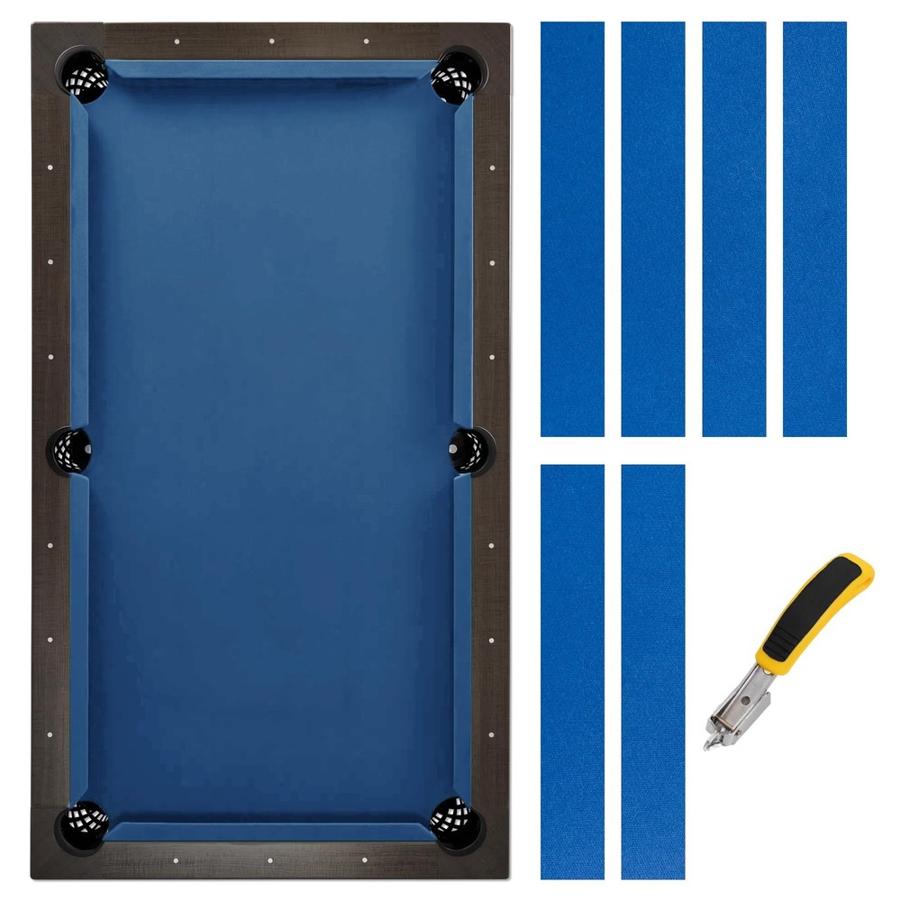 7FT Pool Table Felt for Billiard Cloth with 6 Pcs Cloth Strips and Staple Rem...