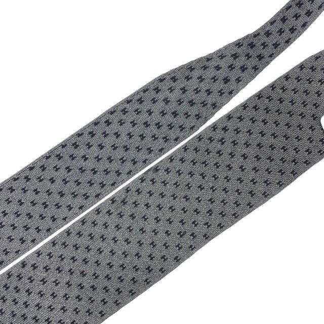 HERMES Tie Accessory Small Item All Over H Pattern H Logo Silk Gray