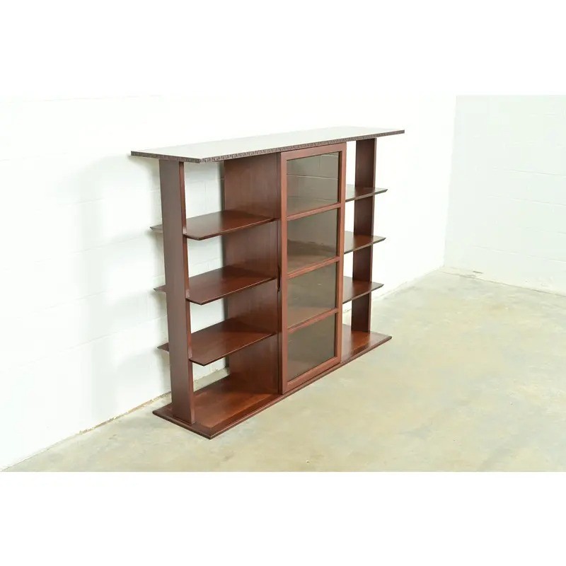 Frank Lloyd Wright Taliesin Mahogany Bookcase or Room Divider, Newly Refinished