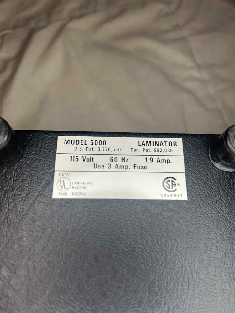 Model 5000 Laminator – 115V – Tested (Runs & Heats) – AS-IS