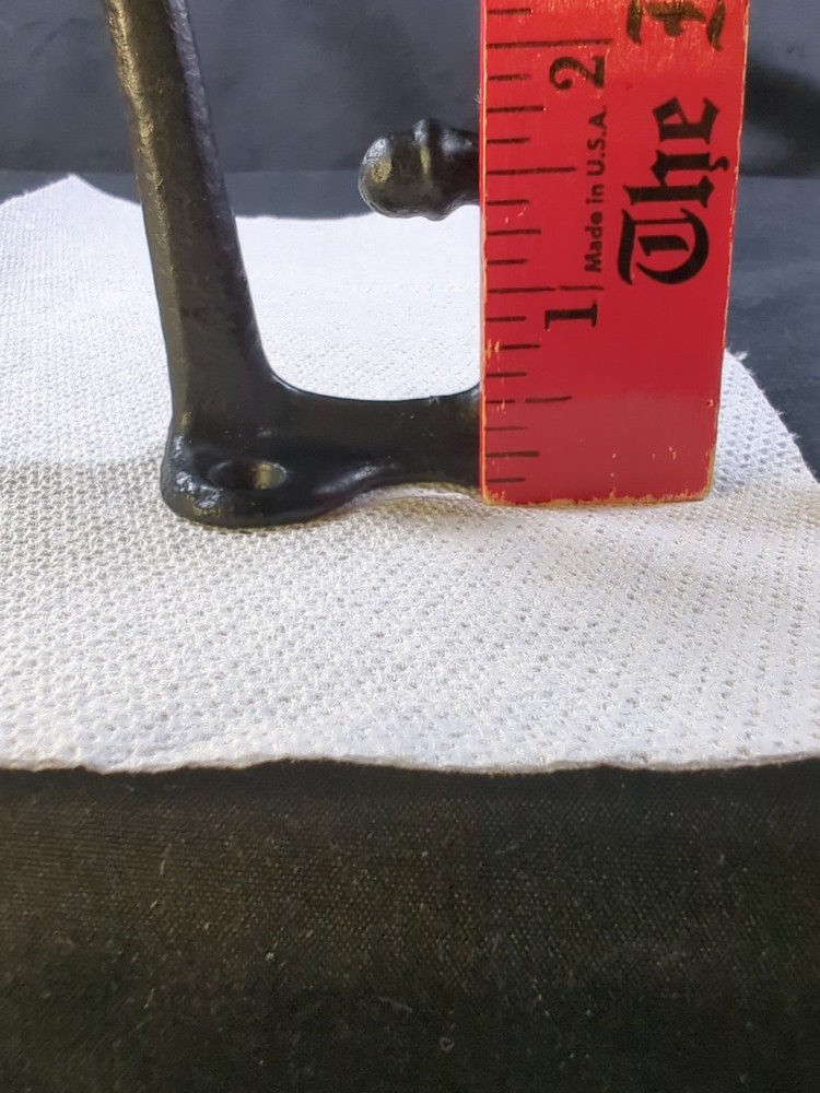 Solid Cast Iron Shiny Black Coat Hook - Double hooks Wall Mount Unique Rare