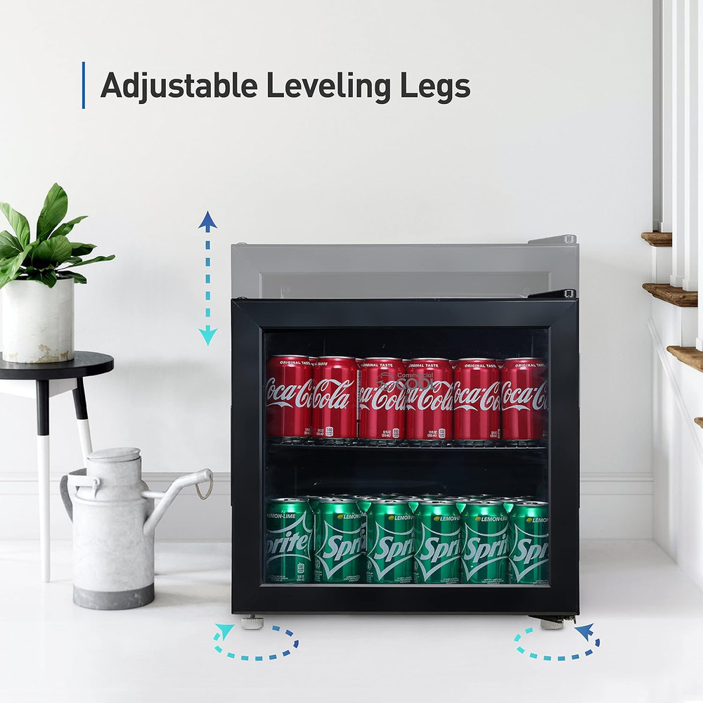 Beverage Cooler, 1.7 Cu. Ft. Capacity, Drink Fridge with Adjustable Shelf & Temp
