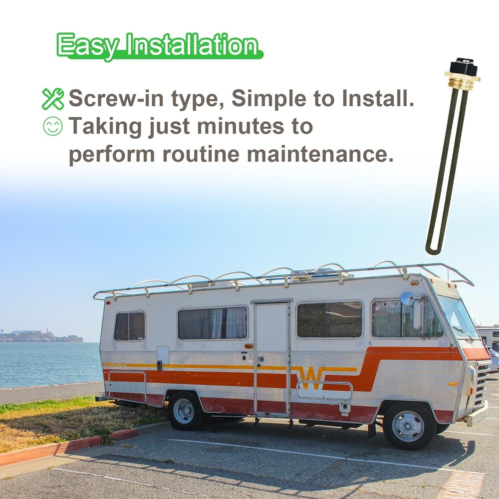 RV Water Heater Element 1440W 120V ScrewIn for Suburban SW Series Gasket