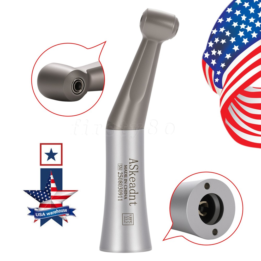 ASkeadnt Dental Low Slow Speed Handpiece Contra Angle Push Button Attach E-Type