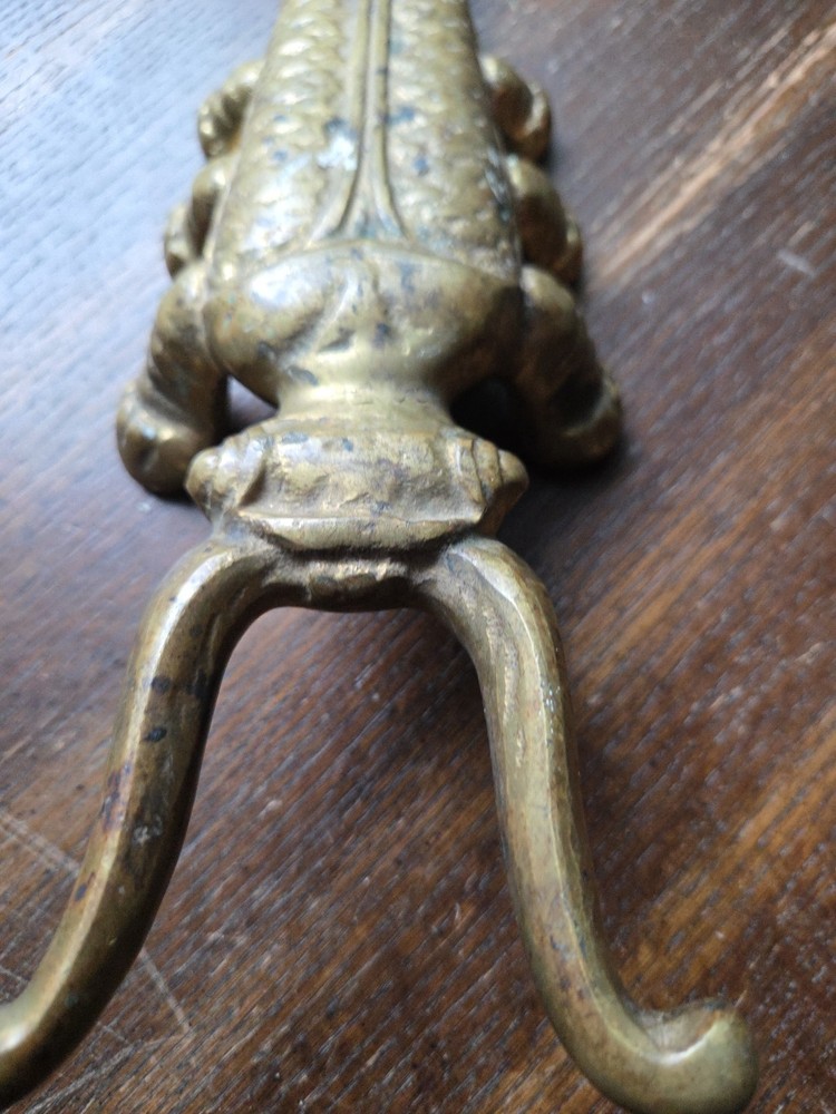 Boot Jack Puller Scarab Beetle Cast Iron Bronze Antique R21