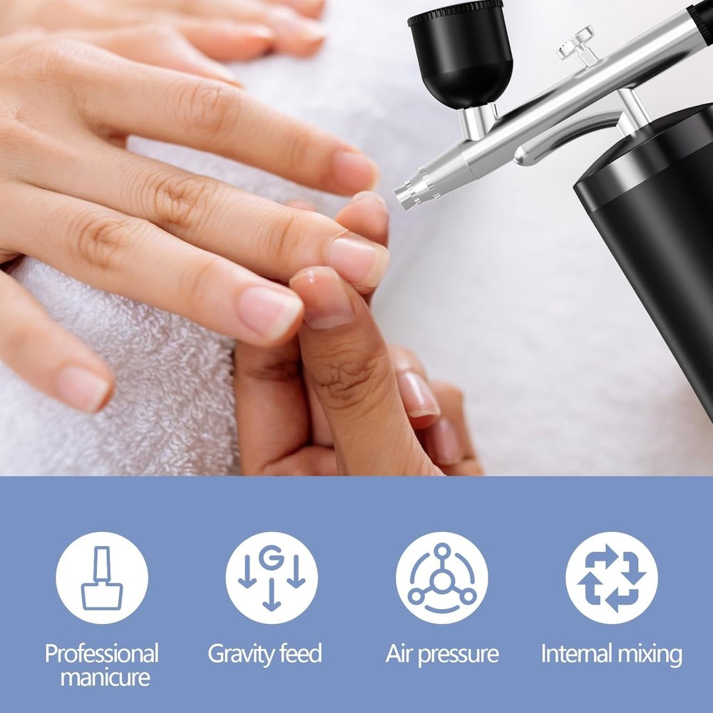 Cordless Airbrush Kit with Compressor: 48 PSI Precision for Creative Projects