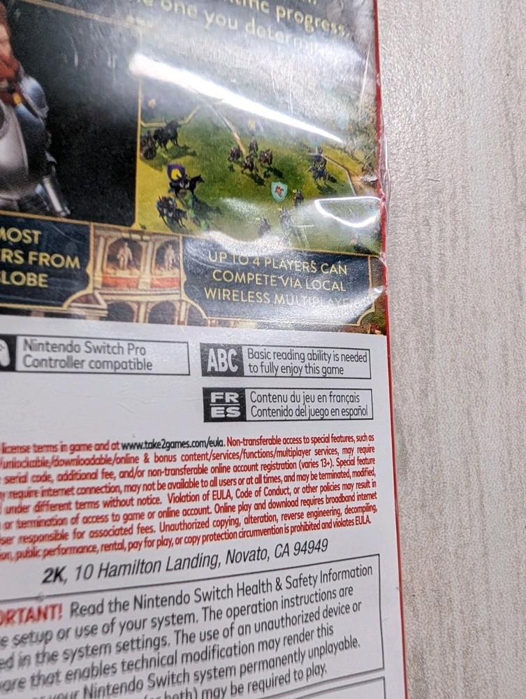 NO GAME Sid Meier's Civilization VI Nintendo Switch Case