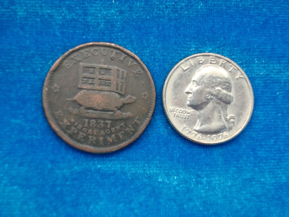 1837 COPPER U.S. HARD TIMES TOKEN - EXECUTIVE EXPERIMENT