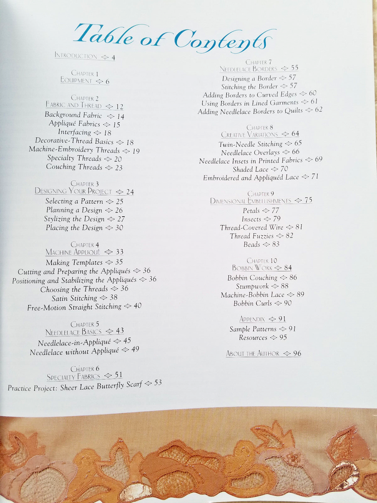 MACHINE NEEDLELACE & other EMBELLISHMENT TECHNIQUES soft 96pg book 1997 Simmons