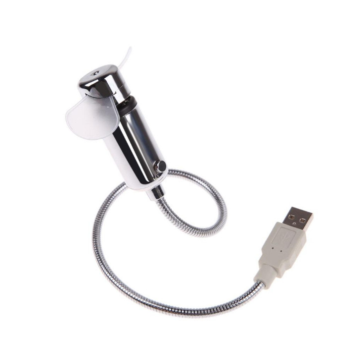 USB Fan Adjustable Mini Flexible Fan LED Light Desktop Clock Cool Time Display