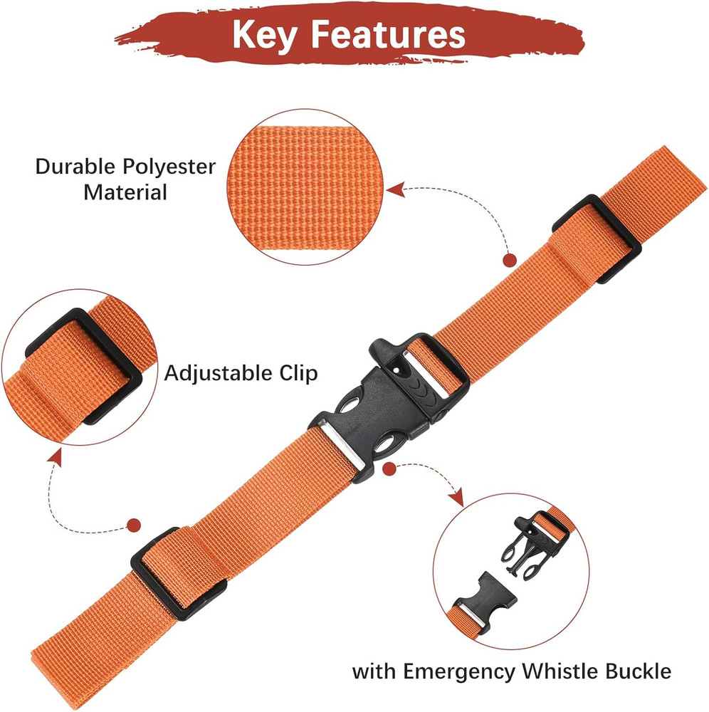 Backpack Chest Strap Adjustable Sternum Straps with Emergency Whistle Buckle Use