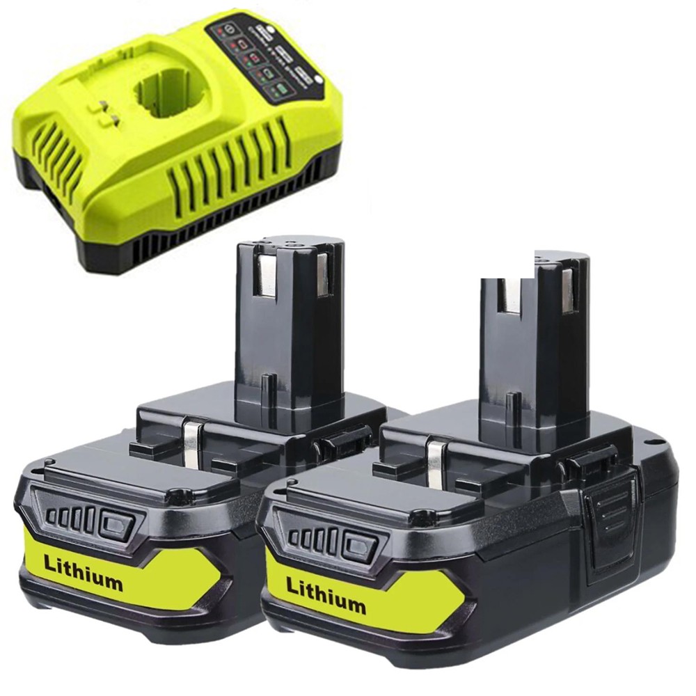2Pack 18Volt P102 Replace for Ryobi 18V Batteries and Charger Combo for 18 Volt