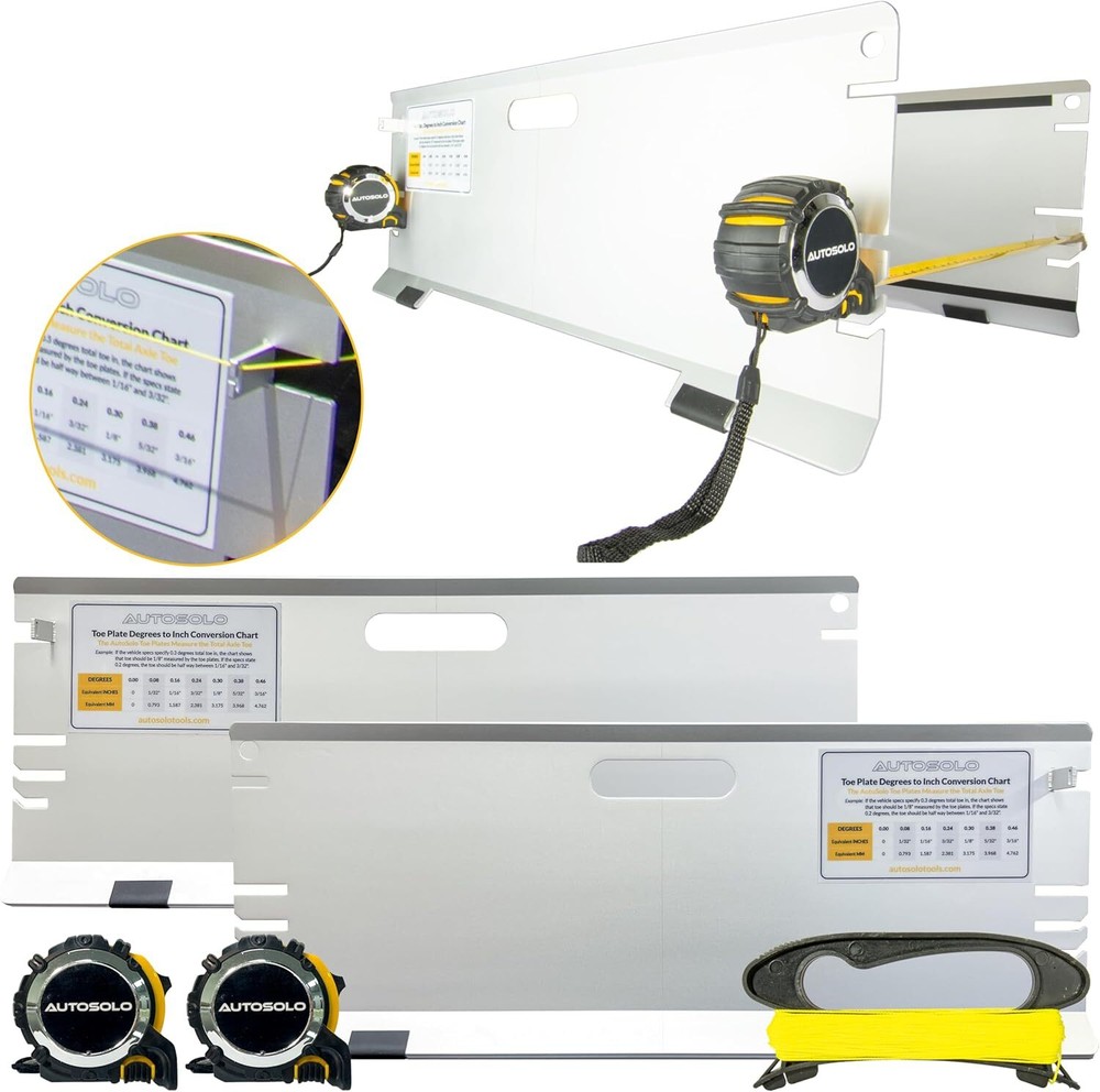 3-in-1 Toe Alignment Plates - Wheel Alignment Tool for Steer Ahead ,Thrust Angle