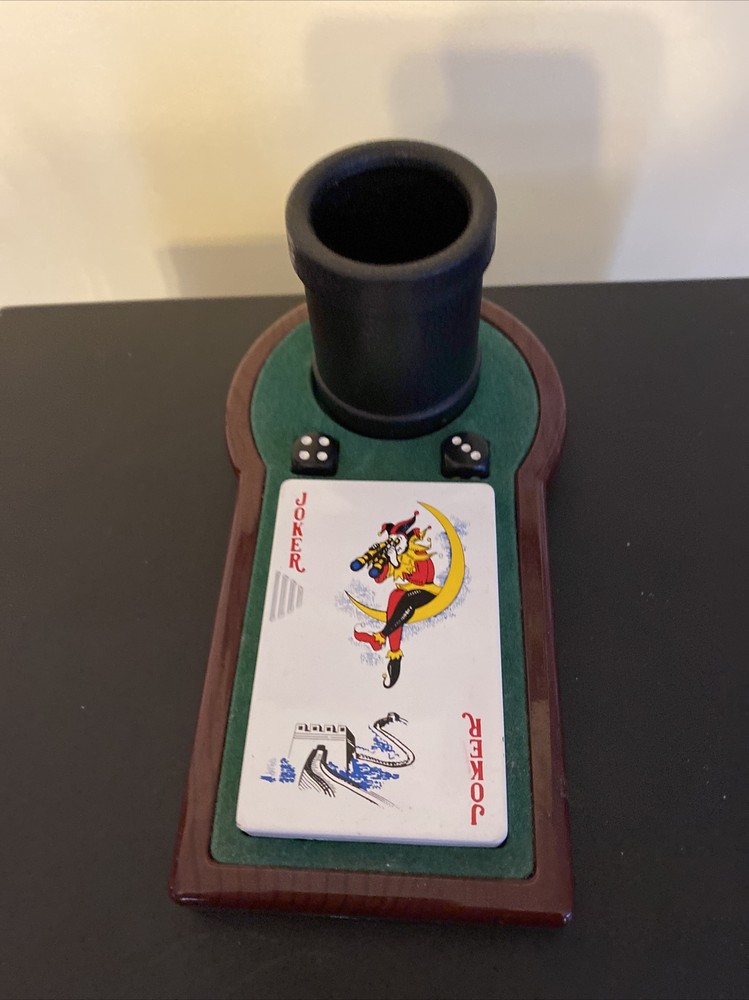 Desk Set Butane Card Lighter with Cup and Dice