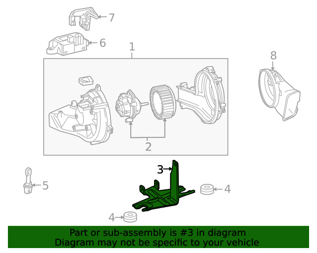 Genuine GM Auxiliary Blower Bracket 20889402
