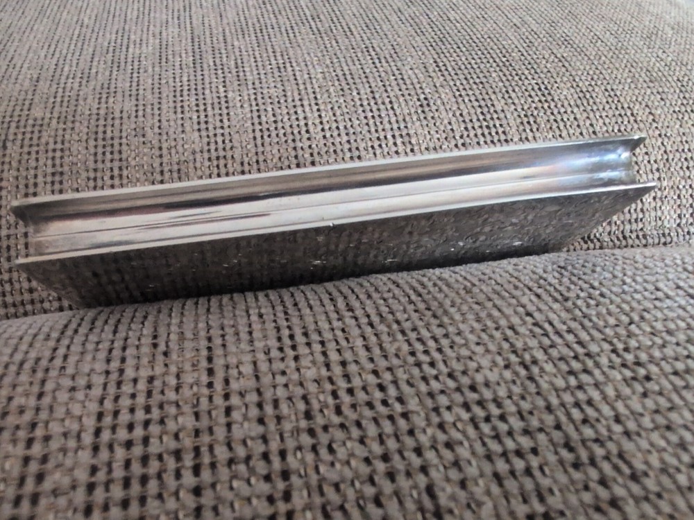 ANTIQUE ETCHED SILVER CIGARETTE CASE STERLING SILVER 950