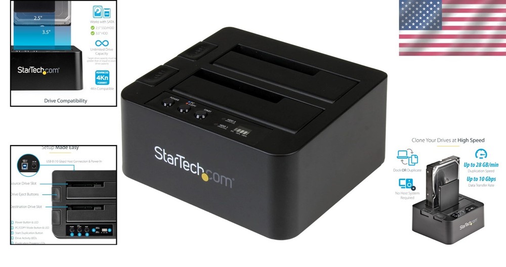 Dual Bay Hard Drive Duplicator & SATA Docking Station