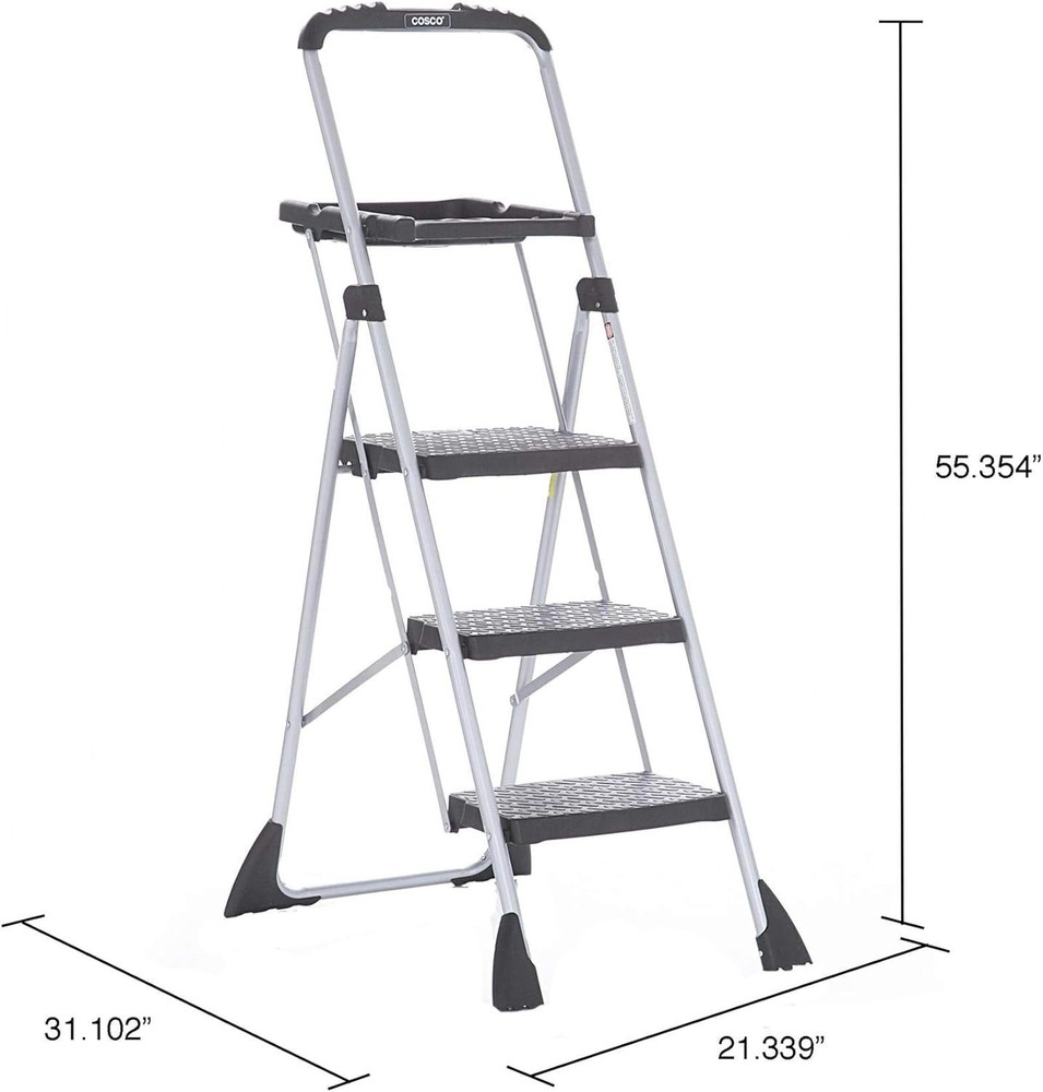 Max Steel Work Platform - Easy Fold One-Hand Lock, 225 lbs Capacity, Black